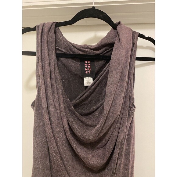 HEYNE BOGUT Sleeveless Top Womens Medium Cowl Neck Hand Dyed Hand Printed Purple - Picture 8 of 8